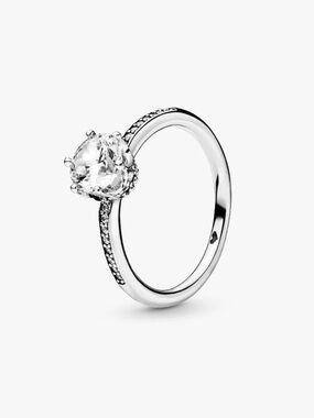 Pandora Clear Sparkling Crown Solitaire Ring